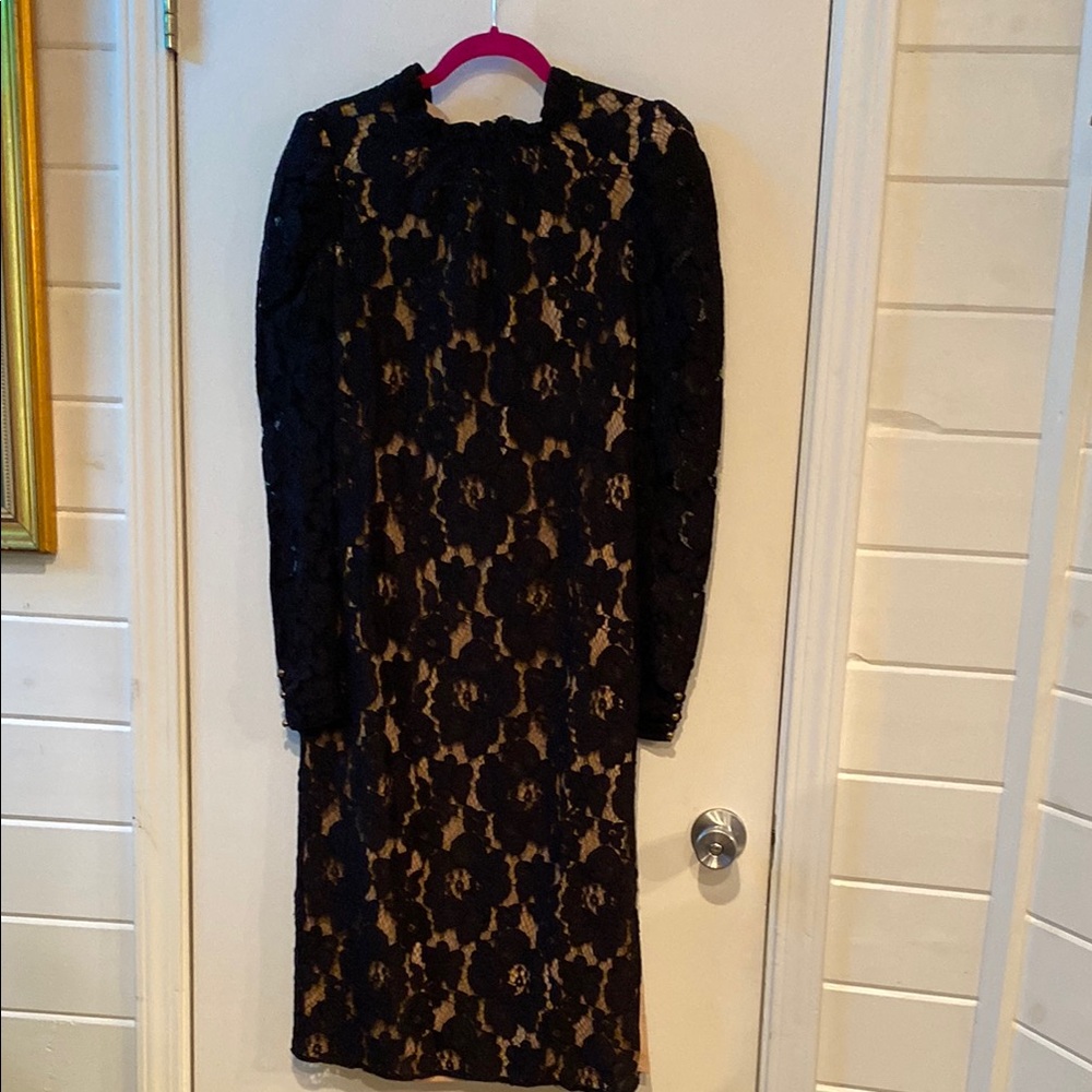 Wayf Black Long Sleeve Bishop Sleeve Sheath Dress for Night Out